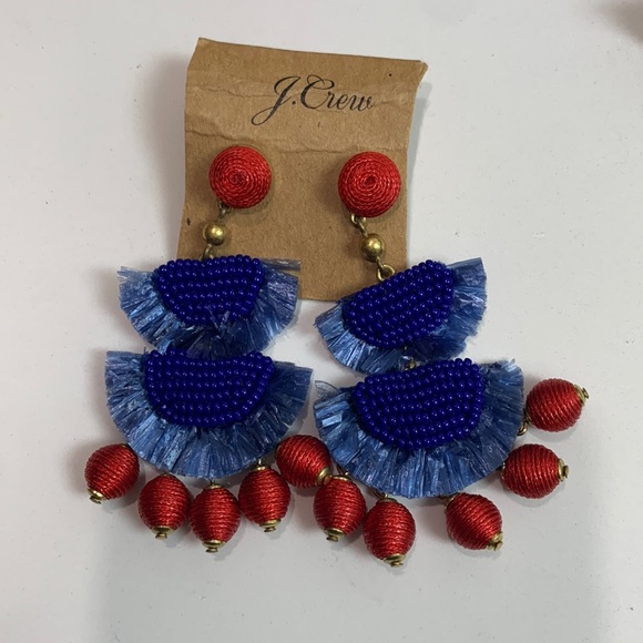 J. Crew Jewelry - Jcrew blue and red earrings